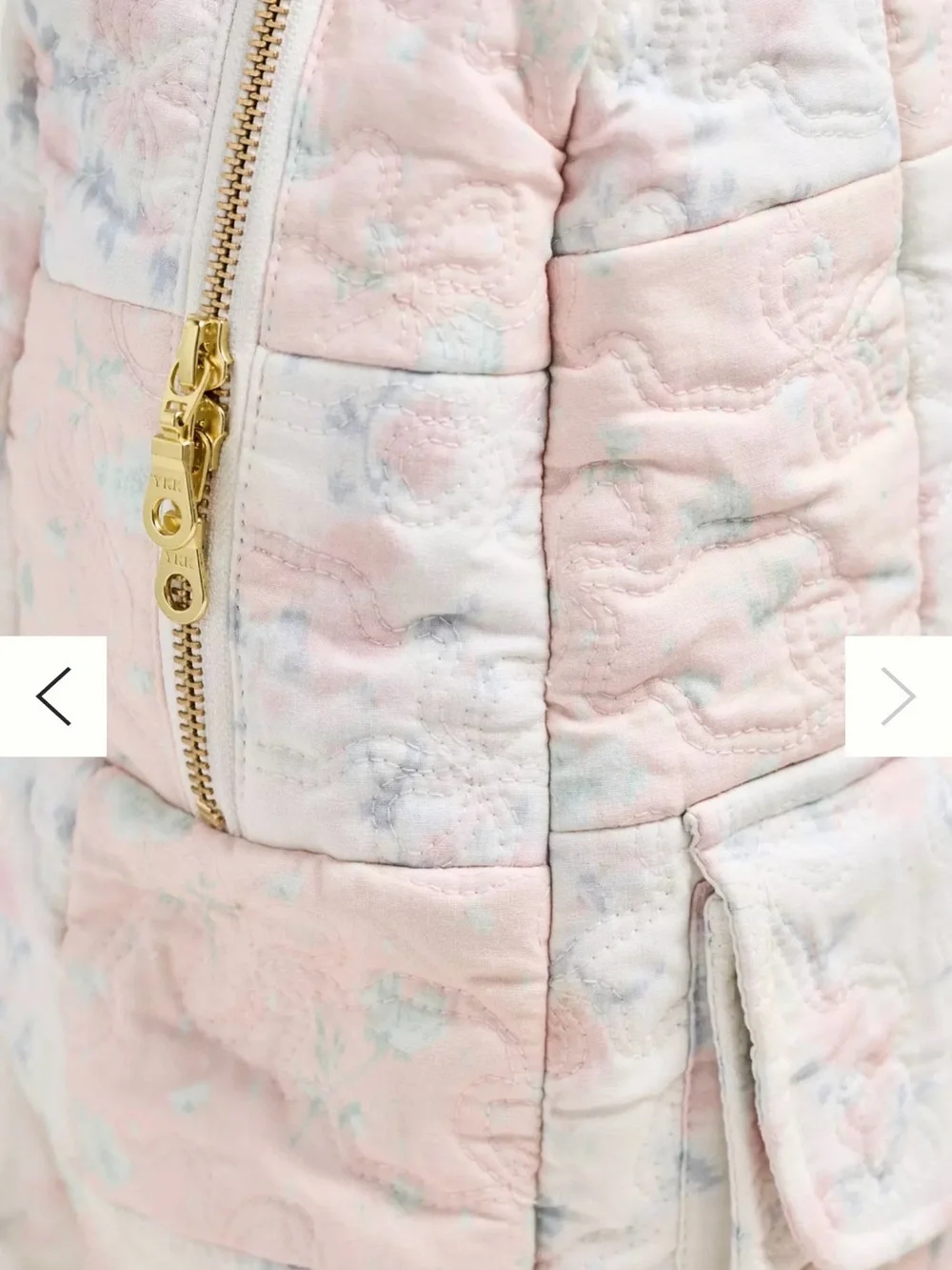 LoveShackFancy x Anthropologie Quilted Soft Pink Floral Backpack - Picture 3 of 10